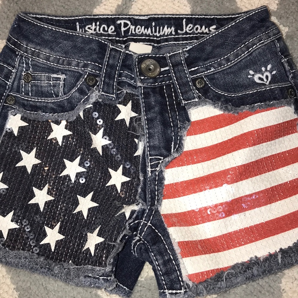 Justice shorts red white and blue size 8small